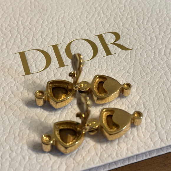 Christian Dior vintage colored rhinestone gold tone earrings - Picture 7 of 10